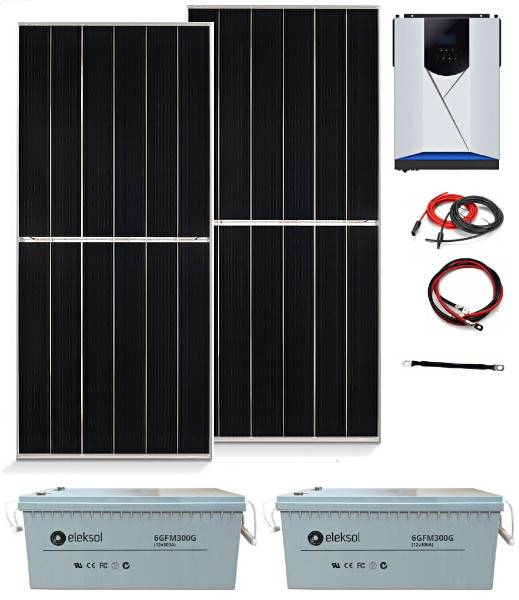 BATERIA DE GEL ELEKSOL 6GFM300G 12V 300AH 8 kit solar casa campo